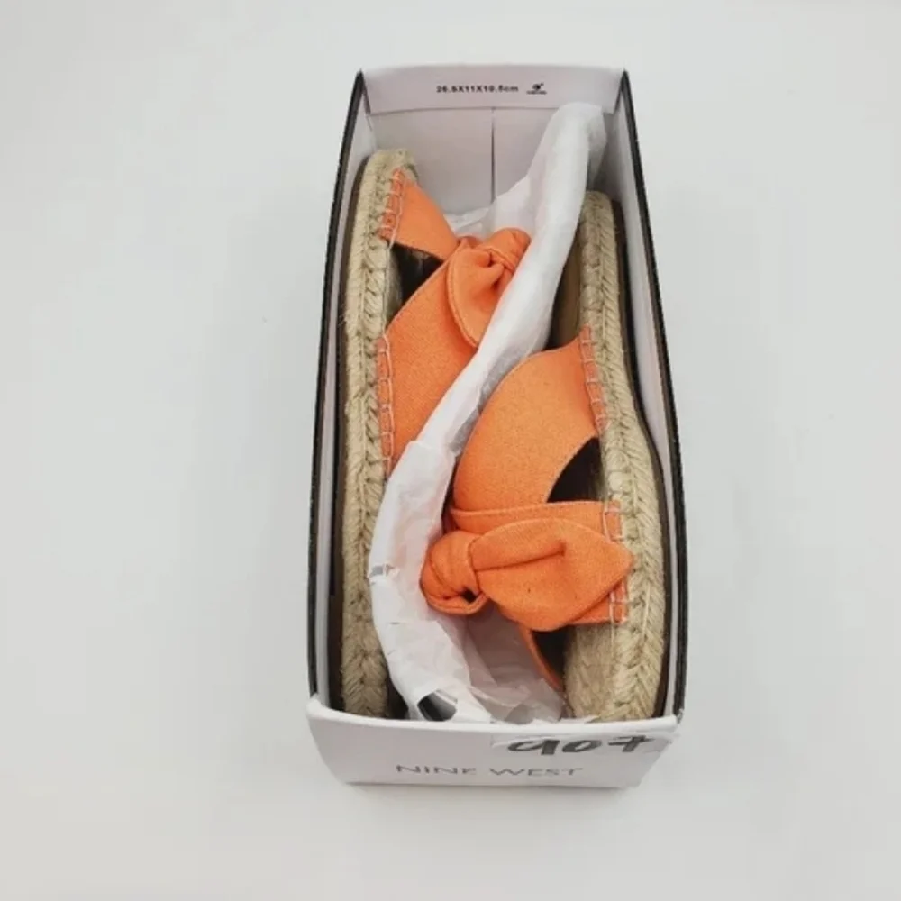Nine west Brielle orange bow espadrille slide Sandals